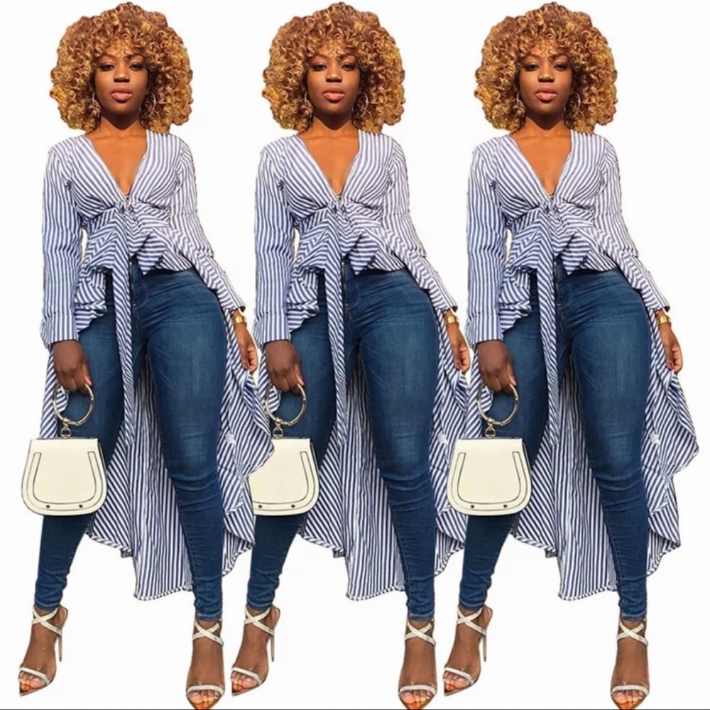 Classy Ladies long sleeve swing blouse with tail